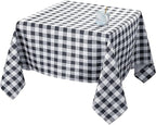 Biscaynebay Fabric Square Tablecloths 54x54 Inch, Black/Grey Scottish Plaid Table Cloth Small Card Folding Table Covers Water Resistant for Dining, Kitchen, Wedding and Parties, etc Machine Washable