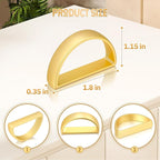 KPOSIYA Napkin Rings Set of 20, Metal Gold Napkin Rings Bulk for Table Settings, D-Shape Napkin Holders Rings for Dinner Table Decor, Easter, Fall,Thanksgiving, Christmas, Party,（Matte Gold，20pcs）