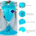 MDS 10 Pack 10ft Chiffon Table Runner 29 x 120 Inches Sheer Wedding Runner Romantic Rustic Table Runner for Wedding Decorations, Birthday Parties, Bridal Shower Party Arch Decor -Turquoise