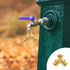 Hourleey Brass Garden Hose Splitter (2 Way), Solid Brass Hose Y Splitter 2 Valves with 2 Extra Rubber Washers (4 Pack)