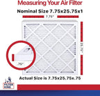Filter King Air Filters 7.75x25.75x1 | 6-PACK | MERV 11 HVAC Pleated AC Furnace Filters | Actual Size 7.75 x 25.75 x .75"