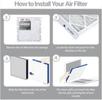 Filter King 16x25x1 Air Filter | 4-PACK | Carbon MERV 8 HVAC Pleated A/C Furnace Filters | MADE IN USA | Actual Size: 15.5 x 24.5 x .75"