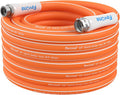 Fevone 50 ft x 5/8" Heavy Duty Garden Hose, Drinking Water Safe, Flexible & Kink-Free Hybrid Polymer Water Hose, Lightweight Outdoor Hose with 3/4" Solid Aluminum Fittings