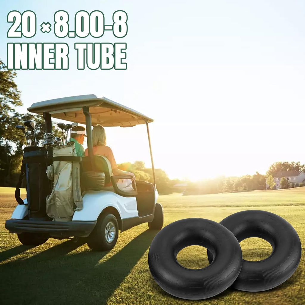 20x8.00-8 Inner Tube 20x10-8, 20x8-8, 20x10.00-8 Replacement Tire Tubes with Straight Valve Stem (2-Pack) - for Mower, Tractor, Golf Cart, ATVs