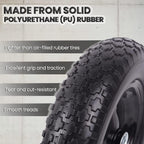 (2-PACK) 4.80/4.00-8" Flat Free Tire and Wheel - Universal Fit 14.5" Solid Wheelbarrow Tires with 3" Hub and 5/8" Bearings – Extra Adapter kit includes 3/4" Ball Bearings, 1" and 1/2" Nylon Spacers