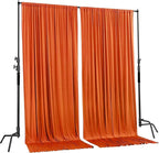 AK TRADING CO. 10 feet x 10 feet Polyester Backdrop Drapes Curtains Panels with Rod Pockets - Wedding Ceremony Party Home Window Decorations - Orange