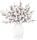 40 Pcs Artificial Berry Stems Branches, Christmas White Faux Holly Berries Picks Ornaments for Christmas Tree Wreath DIY Craft Decorations Holiday Home Decor (40, White)