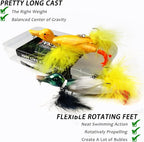 Duck Lures for Bass Fishing, Realistic Topwater Baby Duckling Baits Floating Artificial Hard Swimbaits for Pike Musky Catfish Freshwater Saltwater Fishing, 4.8 inch