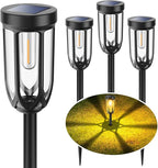 Solar Pathway Lights Outdoor, Bright Solar Lights Outdoor Waterproof IP65, Auto On/Off Driveway Patio Light, LED Solar Garden Lights Landscape Lighting for Walkway Lawn Yard (4 Pack)