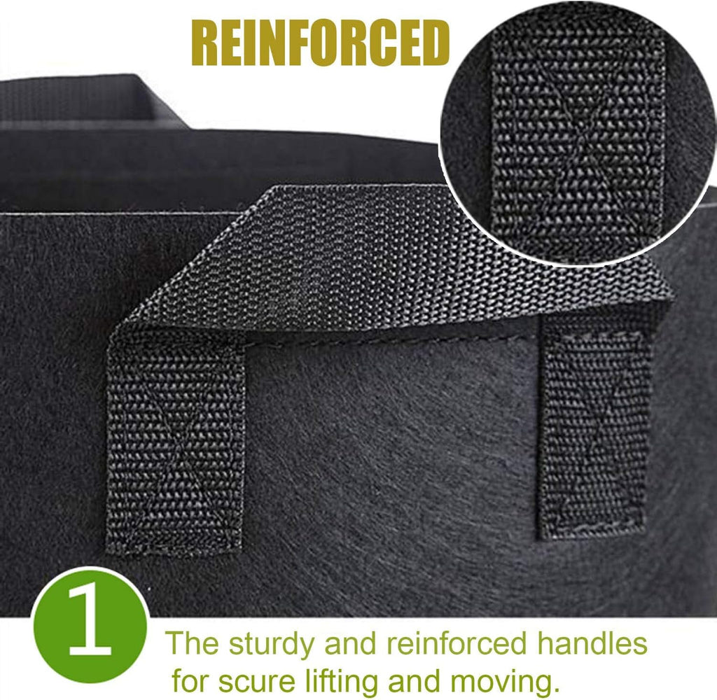 24-Pack 5 Gallon Grow Bags, Heavy Duty Thickened Non-Woven Plant Fabric Pots with Reinforced Handles
