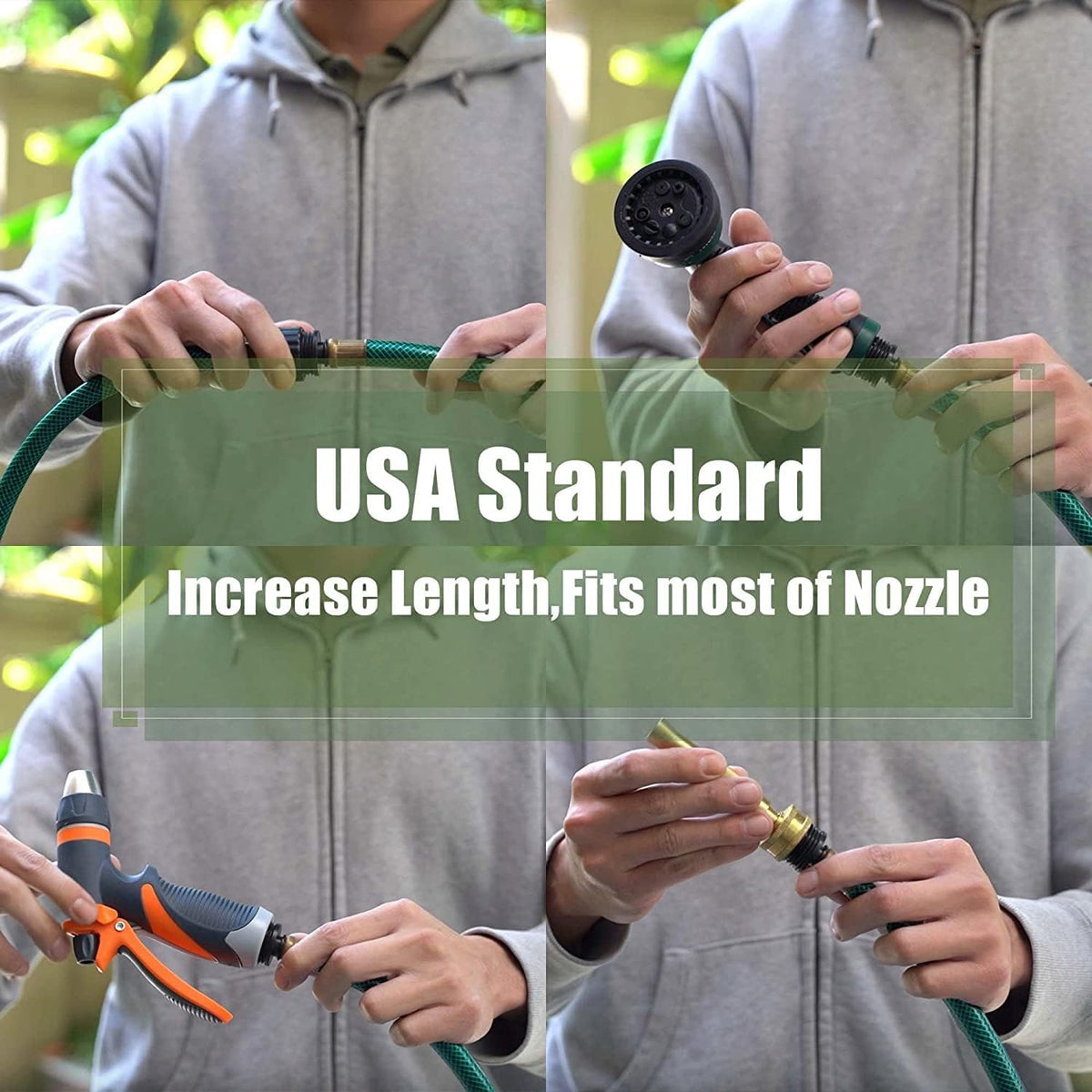Garden Hose Leakproof for Gardener: 1/2” PVC Water Hoses with GHT Fittings - 1 FT No Kink and Flexible for Outdoor