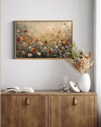 InSimSea Framed Canvas Wall Art Vintage Decor, Wall Decor for Living Room Bedroom Office Bathroom, Large Nature Landscape Flower Wildflower Oil Painting Prints, Home Decorations, 16x24inch