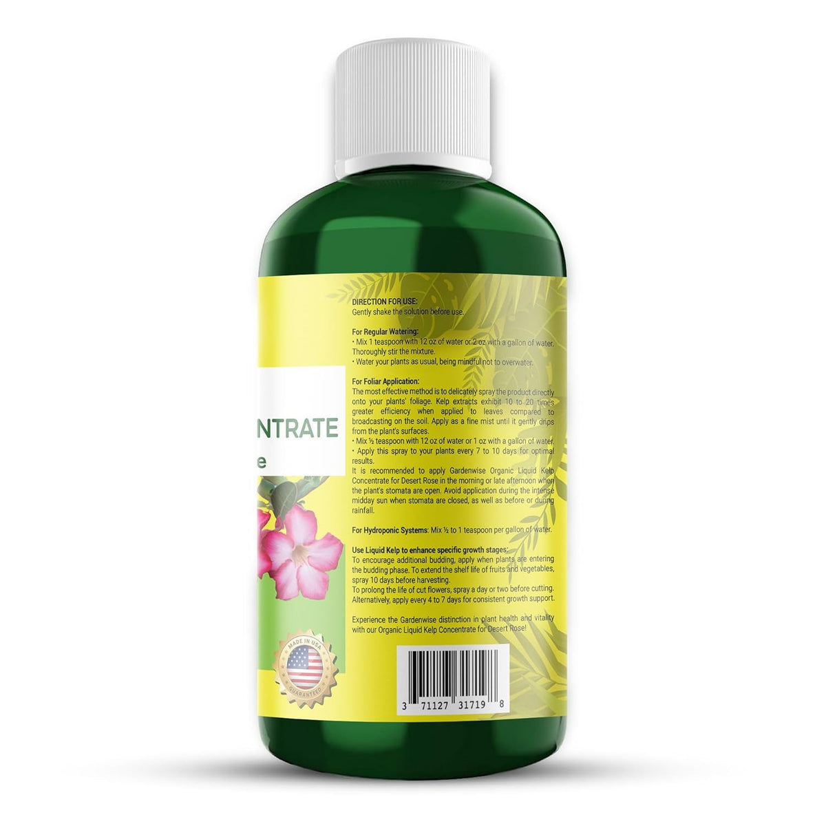 Liquid Kelp Fertilizer for Desert Rose - Plant Food for Adenium & Desert Plants - Organic Seaweed Fertilizer for Robust Growth and Blooms (8 OZ)