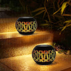 Solar Table Lanterns Outdoor Waterproof - Dancing Flickering Flame Lamp Black Peacock Feather Metal Tabletop Light Solar Powered Decorative Lantern for Desk Bedroom Patio Garden Pathway Yard (1 Pack)