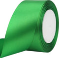 Green Solid Satin Ribbon 2 Inch 25 Yards Solid Polyester Fabric Ribbon for Gift Wrapping Wedding Christmas Baby Shower Birthday Party Decoration Handmade Immortal Flower Craft