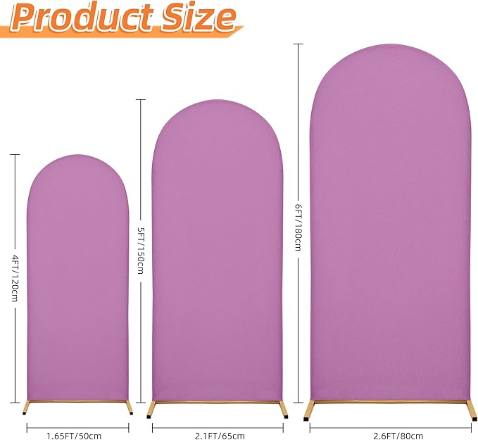 Wedding Arch Cover 4FT 5FT 6FT Arch Backdrop Cover Spandex Fitted Arch Cover for Round Top Chiara Backdrop Stand Covers for Wedding Birthday Party Baby Shower Banquet Ceremony Decoration