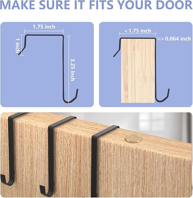FENTEC 2 Pack Over the Door Shoe Organizer, Hanging Shoe Organizers with Large Pockets Shoe Holder Hanging Shoe Rack for Closet Shoe Organizer for Wall, Over Door Organizer with 30 Pockets, Black