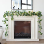 mizii 5 Packs 340" Artificial Vines Eucalyptus Garland Fake Vine with Silk Leaves Green Garland Faux Hanging Plants Greenery Decoration for Room Table Centerpieces Wedding Decor (Eucalyptus)
