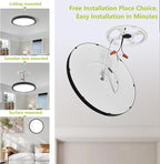 20'' Dimmable LED Flush Mount Ceiling Light with Remote Control, 2700K-6500K Color Temp Adjustable, 4200LM Ultra-Thin Flat Round Fixtures for Bedroom, Kitchen, Office, Black