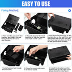 Qualirey 2 Pack Rat Bait Stations Large Rodent with Key Reusable Mouse Stations Mice Blocks Heavy Duty Boxes for Outdoor Rodents Mice Blocks, Bait Not Included, Black (9.8 x 7.5 x 3.9 Inches)