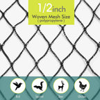 Bird Netting for Garden, Fetanten 13 x 16.5 FT Netting for Garden Protection Vegetables Fruit Trees Blueberry from Birds Deer Poultry, Heavy Duty Woven Mesh Net Animal Fencing with Ties and Staples