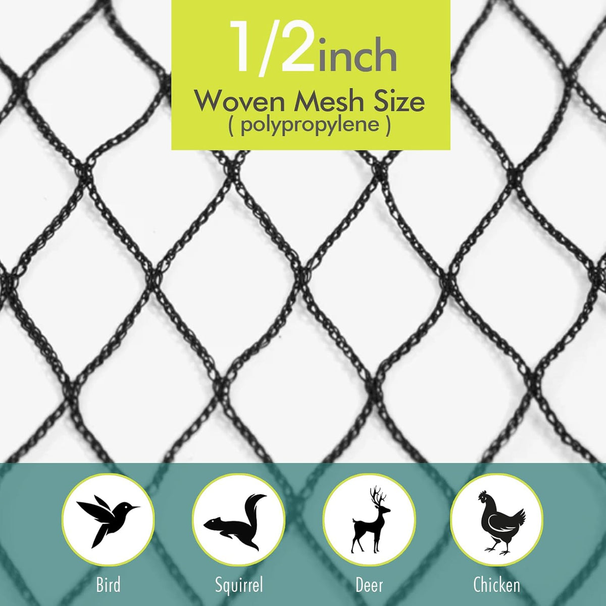 Bird Netting for Garden, Fetanten 13 x 40 FT Netting for Garden Protection Vegetables Fruit Trees Blueberry from Birds Deer Poultry, Heavy Duty Woven Mesh Net Animal Fencing with Ties and Staples