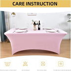 6-Pack 6ft Spandex Table Covers for Rectangle Standard Folding Tables - Wrinkle Resistant Stretch Tablecloths - Ultimate Fitted Table Protector for Parties, Trade Shows, Wedding