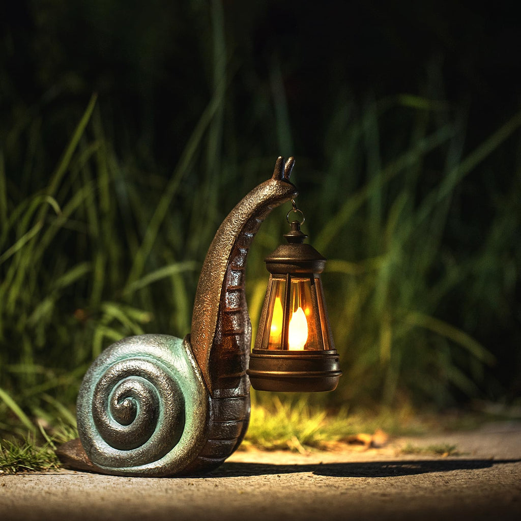 QZJDDZSW Solar Garden Snail Statue,Lawn Decor Statue for Patio, Balcony, Yard Ornament - Mothers Day Gifts for Mom Grandma Women