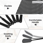 6-Pack Heavy Duty Long Handle Fly Swatter, Fly Swatter for Indoors, Black