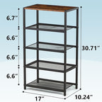 Metal 5 Tier Shoe Rack for Front Door Entrance, Entryway, and Closet Shoe Organizer with 4 Sturdy Metal Mesh Shelves and Wooden Top, Holds 10 Pairs, Ideal for Storage or Display