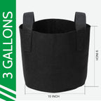 JERIA 24-Pack 3 Gallon Nonwoven Grow Bags, Plant Grow Bags，Heavy Duty Aeration Fabric Pots with Durable Handles, Come with 24 Pcs Plant Labels