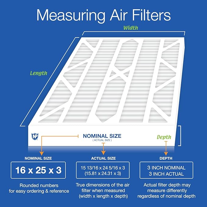 Nordic Pure 16x25x3 (Actual Size: 15 13/16 x 24 5/16 x 3) MERV 14 Plus Carbon Trion Bear Cub 266649-101 Replacement Pleated AC Furnace Air Filters 7 Pack