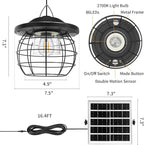 Shed Lighs Solar Powered 3000LM Solar Pendant Light Outdoor, Gazebo Lantern with 2 Motion Sensor Retro Style Metal Frame Solar Lamp with Remote for Canopy Garden Patio Umbrella, 3 Color Temps