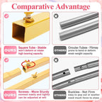 Asee'm 6.6FTx5.2FT Gold Wedding Arch Backdrop Stand Square Metal Rectangular Arch Frame for Ceremony Party Birthday Bridal Baby Shower Anniversary Arbor Balloon Decoration