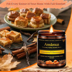 Fall Candle - Caramel Cinnamon Candle | Autumn Scented Candles for Home, 7oz Fall Soy Candles for Home Scented, 50 Hours Burn Time, Harvest Holiday/Halloween/Thanksgiving Autumn Gifts for Women Men