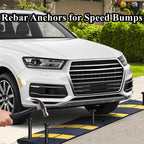 16 Inch Rebar Stakes 20 Pack Heavy Duty Ground Anchors 1/2 Inch Diameter Galvanized Steel Asphalt Anchoring Metal Spikes for Speed Bump, Parking Curb and Camping Tent