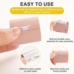 Polymer Material Reusable Napkin Band, Glue-Free Tear-Proof Water Resistant Oil-Proof Napkin Bands Set of 50(Front Rose Gold Color and Back Silver), 6 Adjustable Sizes Napkin Rings