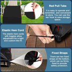 Patio Chair Covers (29" W x 34" D x 35" H) Patio UV Resistant Waterproof Furniture Covers with Red Pull Rings for Easy Use and Storage (1 Pack, Black)