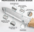 Berry&Bird Hori Hori Garden Knife, Multi-Purpose Gardening Knifes with 7" Stainless Steel Double Edge Sharp Blade, Soil Knife with Canvas Sheath, Full-Tang Garden Tools for Weeding Planting Digging