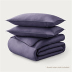 Bare Home 100% Organic Cotton Sateen Duvet Cover Set - Full/Queen Size - 400 Thread Count - Smooth Sateen Weave - Warm & Luxurious - Duvet Cover (Full/Queen, Dusty Purple)