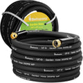Garden Hose 75 ft x 5/8 in Heavy Duty Water Hose, Flexible and Durable, Lightweight Rubber Hybrid Hose, Leak-Free Connections, Male to Female Fittings, BT75B, Black