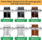 GasSaf 24.5 inch Flavorizer Bar Replacement for Weber 7539, 7540, Genesis 300 Series E-310, E-320, S-310, S-320, EP/CEP 310 & 320 (with Side Mounted Control Panels), 5-Pack Stainless Steel Flavor Bar