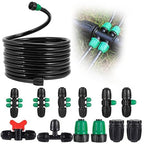 Anti Drop 1/2 Irrigation Tubing PVC Drip Irrigation Tubing 33FT(10M)(ID:13mmOD:16mm) for Garden Bed Main Line with Locked Barbed 6-Way 4-Way 3-Way&Tee End Plug 1/2" to 1/4" Irrigation Tubing Fittings