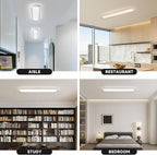 47.1 Inch Dimmable Metal LED Ceiling Light,Slim, Edge Lit - 65W Full Spectrum Linear Ceiling Lamps,3000-6500K Modern Ultra Thin Low Profile Light Fixture for Kitchen, Home & Office Hallway