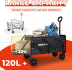 Collapsible Tailgate Wagon with Wheels, Compact Size Folding Utility Cart, 380LBS Capacity for Garden, Grocery, Beach, Camping – Portable Heavy Duty Cart