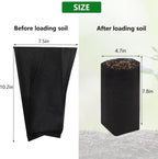 Belit 50 Pcs 10.2" H Deep Nursery Grow Bags, Non-Woven Plants Pots Container for Starting Rooted Plants Vegetable, Flower, Seedling Tree, Black