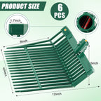 WILLBOND 6 Pcs Manure Fork Head 18 Tines Pitch Fork Head with Screws and Nuts Durable Stable ABS Plastic Replacement Pitchforks for Gardening Horse Stall Picking up Manure Grass Hay Olive