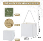 Temlum 2.5 Inch Succulent Wrap Bags (Fits 2.5″ Pots) with Thank You & Let Love Grow Stickers, Succulent Gift Box for Wedding, Baby Shower, Succulent Party Favors for Guests (White 40pcs)