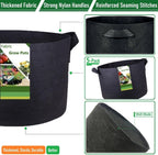 5-Pack 7 Gallon Plant Grow Bags (14x12 inch) Thickened Garden Bags Fabric Plant Pots for Tomato,Potato Planter Bag,Herbs Veggies Planters,Flower Pot,Garden Pot,Barrel Planter,Plant Container W/ Gloves