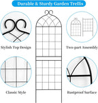 1 Pack Garden Trellis 71" H x 19.7" W for Climbing Plants Support Rustproof Metal Iron Rose Trellis for Vines Flower Cucumbers Plant Stand Black